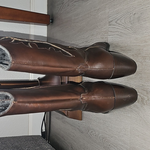 Brown Leather Western Boots size 8 - Picture 3 of 8
